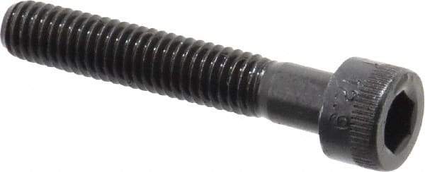 Made in USA - M6x1.00 Metric Coarse Hex Socket Drive, Socket Cap Screw - Grade 12.9 Alloy Steel, Black Oxide Finish, Partially Threaded, 35mm Length Under Head - Apex Tool & Supply
