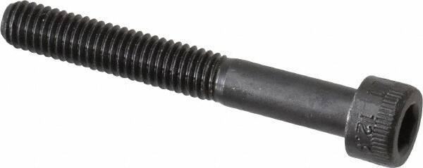 Made in USA - M6x1.00 Metric Coarse Hex Socket Drive, Socket Cap Screw - Grade 12.9 Alloy Steel, Black Oxide Finish, Partially Threaded, 45mm Length Under Head - Apex Tool & Supply