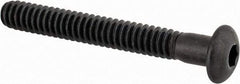 Made in USA - #10-24 UNC Hex Socket Drive, Button Screw - Alloy Steel, Black Oxide Finish, Fully Threaded, 1-1/2" Length Under Head - Apex Tool & Supply