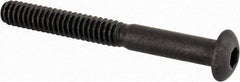 Made in USA - #10-24 UNC Hex Socket Drive, Button Screw - Alloy Steel, Black Oxide Finish, Fully Threaded, 1-3/4" Length Under Head - Apex Tool & Supply