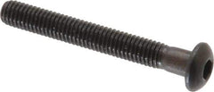 Made in USA - #10-32 UNF Hex Socket Drive, Button Screw - Alloy Steel, Black Oxide Finish, Fully Threaded, 1-1/2" Length Under Head - Apex Tool & Supply