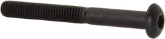 Made in USA - #10-32 UNF Hex Socket Drive, Button Screw - Alloy Steel, Black Oxide Finish, Fully Threaded, 1-3/4" Length Under Head - Apex Tool & Supply