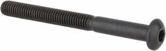 Made in USA - #10-32 UNF Hex Socket Drive, Button Screw - Alloy Steel, Black Oxide Finish, Fully Threaded, 2" Length Under Head - Apex Tool & Supply