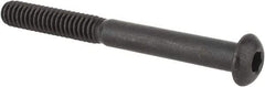 Made in USA - 1/4-20 UNC Hex Socket Drive, Button Screw - Alloy Steel, Black Oxide Finish, Fully Threaded, 2-1/2" Length Under Head - Apex Tool & Supply