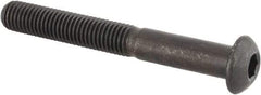 Made in USA - 1/4-28 UNF Hex Socket Drive, Button Screw - Alloy Steel, Black Oxide Finish, Fully Threaded, 2" Length Under Head - Apex Tool & Supply