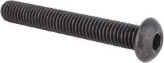 Made in USA - 3/8-16 UNC Hex Socket Drive, Button Screw - Alloy Steel, Black Oxide Finish, Fully Threaded, 2-3/4" Length Under Head - Apex Tool & Supply
