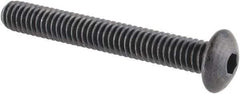 Made in USA - #8-32 UNC Hex Socket Drive, Button Screw - Alloy Steel, Black Oxide Finish, Fully Threaded, 1-1/4" Length Under Head - Apex Tool & Supply