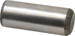 Made in USA - 1" Diam x 2-1/2" Pin Length Grade 8 Alloy Steel Standard Dowel Pin - Bright Finish, C 47-58 & C 60 (Surface) Hardness, 117,800 Lb (Single Shear), 235,600 Lb (Double Shear) Breaking Strength, 1 Beveled & 1 Rounded End - Apex Tool & Supply