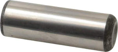 Made in USA - 1" Diam x 3" Pin Length Grade 8 Alloy Steel Standard Dowel Pin - Bright Finish, C 47-58 & C 60 (Surface) Hardness, 117,800 Lb (Single Shear), 235,600 Lb (Double Shear) Breaking Strength, 1 Beveled & 1 Rounded End - Apex Tool & Supply