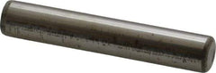 Made in USA - 7/16" Diam x 2-1/2" Pin Length Grade 8 Alloy Steel Standard Dowel Pin - Bright Finish, C 47-58 & C 60 (Surface) Hardness, 22,550 Lb (Single Shear), 45,100 Lb (Double Shear) Breaking Strength, 1 Beveled & 1 Rounded End - Apex Tool & Supply