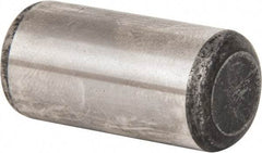 Made in USA - 1/2" Diam x 1" Pin Length Grade 8 Alloy Steel Standard Dowel Pin - Bright Finish, C 47-58 & C 60 (Surface) Hardness, 29,450 Lb (Single Shear), 58,900 Lb (Double Shear) Breaking Strength, 1 Beveled & 1 Rounded End - Apex Tool & Supply