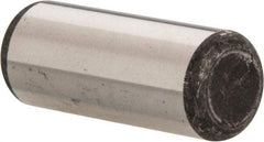 Made in USA - 1/2" Diam x 1-1/4" Pin Length Grade 8 Alloy Steel Standard Dowel Pin - Bright Finish, C 47-58 & C 60 (Surface) Hardness, 29,450 Lb (Single Shear), 58,900 Lb (Double Shear) Breaking Strength, 1 Beveled & 1 Rounded End - Apex Tool & Supply
