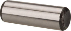 Made in USA - 1/2" Diam x 1-1/2" Pin Length Grade 8 Alloy Steel Standard Dowel Pin - Bright Finish, C 47-58 & C 60 (Surface) Hardness, 29,450 Lb (Single Shear), 58,900 Lb (Double Shear) Breaking Strength, 1 Beveled & 1 Rounded End - Apex Tool & Supply