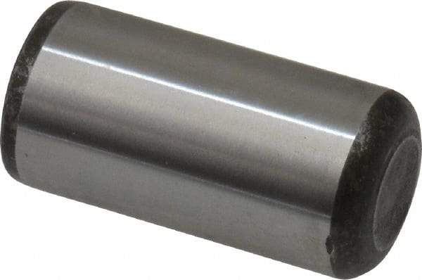 Made in USA - 5/8" Diam x 1-1/4" Pin Length Grade 8 Alloy Steel Standard Dowel Pin - Bright Finish, C 47-58 & C 60 (Surface) Hardness, 46,000 Lb (Single Shear), 92,000 Lb (Double Shear) Breaking Strength, 1 Beveled & 1 Rounded End - Apex Tool & Supply