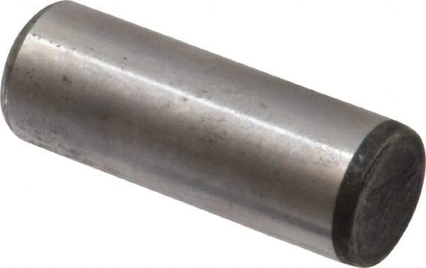 Made in USA - 5/8" Diam x 1-3/4" Pin Length Grade 8 Alloy Steel Standard Dowel Pin - Bright Finish, C 47-58 & C 60 (Surface) Hardness, 46,000 Lb (Single Shear), 92,000 Lb (Double Shear) Breaking Strength, 1 Beveled & 1 Rounded End - Apex Tool & Supply