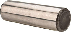 Made in USA - 5/8" Diam x 2" Pin Length Grade 8 Alloy Steel Standard Dowel Pin - Bright Finish, C 47-58 & C 60 (Surface) Hardness, 46,000 Lb (Single Shear), 92,000 Lb (Double Shear) Breaking Strength, 1 Beveled & 1 Rounded End - Apex Tool & Supply