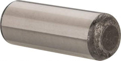Made in USA - 3/4" Diam x 2" Pin Length Grade 8 Alloy Steel Standard Dowel Pin - Bright Finish, C 47-58 & C 60 (Surface) Hardness, 132,400 Lb (Double Shear), 66,200 Lb (Single Shear) Breaking Strength, 1 Beveled & 1 Rounded End - Apex Tool & Supply