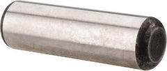 Made in USA - 3/4" Diam x 2-1/2" Pin Length Grade 8 Alloy Steel Standard Dowel Pin - Bright Finish, C 47-58 & C 60 (Surface) Hardness, 132,400 Lb (Double Shear), 66,200 Lb (Single Shear) Breaking Strength, 1 Beveled & 1 Rounded End - Apex Tool & Supply