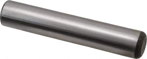 Made in USA - 3/4" Diam x 4" Pin Length Grade 8 Alloy Steel Standard Dowel Pin - Bright Finish, C 47-58 & C 60 (Surface) Hardness, 132,400 Lb (Double Shear), 66,200 Lb (Single Shear) Breaking Strength, 1 Beveled & 1 Rounded End - Apex Tool & Supply