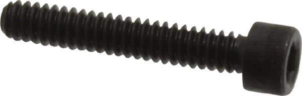 Made in USA - #10-24 UNC Hex Socket Drive, Socket Cap Screw - Alloy Steel, Black Oxide Finish, Partially Threaded, 1-1/8" Length Under Head - Apex Tool & Supply