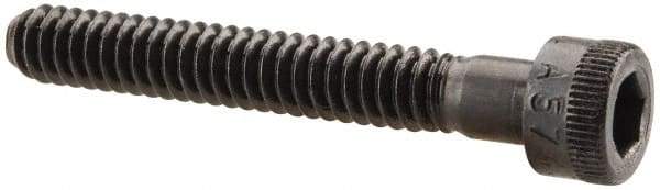 Made in USA - #10-24 UNC Hex Socket Drive, Socket Cap Screw - Alloy Steel, Black Oxide Finish, Partially Threaded, 1-3/8" Length Under Head - Apex Tool & Supply