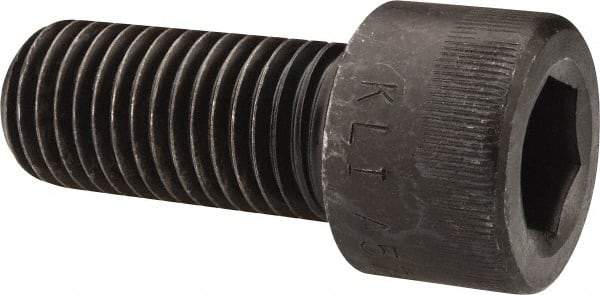 Made in USA - 1-8 UNC Hex Socket Drive, Socket Cap Screw - Alloy Steel, Black Oxide Finish, Fully Threaded, 2-1/4" Length Under Head - Apex Tool & Supply