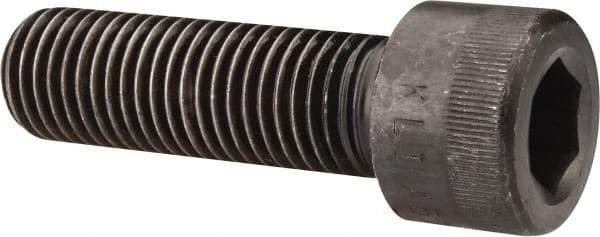 Made in USA - 1-8 UNC Hex Socket Drive, Socket Cap Screw - Alloy Steel, Black Oxide Finish, Fully Threaded, 3-1/4" Length Under Head - Apex Tool & Supply