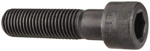 Made in USA - 1-8 UNC Hex Socket Drive, Socket Cap Screw - Alloy Steel, Black Oxide Finish, Partially Threaded, 4" Length Under Head - Apex Tool & Supply