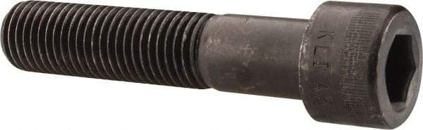 Made in USA - 1-8 UNC Hex Socket Drive, Socket Cap Screw - Alloy Steel, Black Oxide Finish, Partially Threaded, 4-3/4" Length Under Head - Apex Tool & Supply