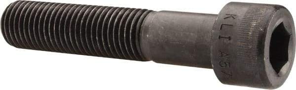 Made in USA - 1-8 UNC Hex Socket Drive, Socket Cap Screw - Alloy Steel, Black Oxide Finish, Partially Threaded, 5" Length Under Head - Apex Tool & Supply