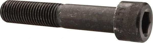 Made in USA - 1-8 UNC Hex Socket Drive, Socket Cap Screw - Alloy Steel, Black Oxide Finish, Partially Threaded, 5-1/2" Length Under Head - Apex Tool & Supply