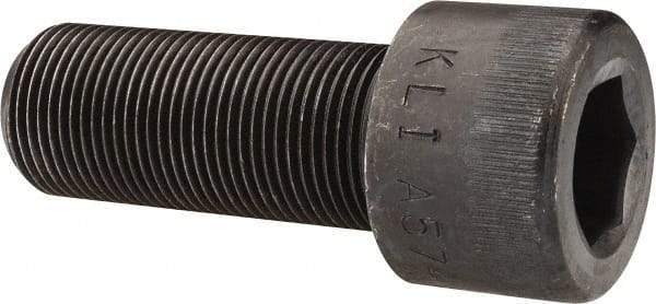 Made in USA - 1-14 UNF Hex Socket Drive, Socket Cap Screw - Alloy Steel, Black Oxide Finish, Fully Threaded, 2-1/2" Length Under Head - Apex Tool & Supply
