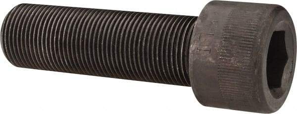 Made in USA - 1-14 UNF Hex Socket Drive, Socket Cap Screw - Alloy Steel, Black Oxide Finish, Fully Threaded, 3-1/4" Length Under Head - Apex Tool & Supply