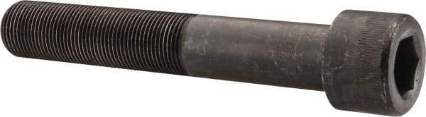 Made in USA - 1-14 UNF Hex Socket Drive, Socket Cap Screw - Alloy Steel, Black Oxide Finish, Partially Threaded, 6" Length Under Head - Apex Tool & Supply