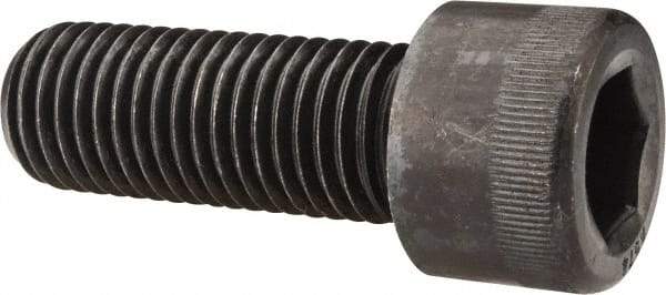 Made in USA - 1-1/8 - 7 UNC Hex Socket Drive, Socket Cap Screw - Alloy Steel, Black Oxide Finish, Fully Threaded, 3" Length Under Head - Apex Tool & Supply