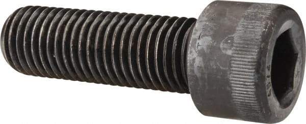 Made in USA - 1-1/8 - 7 UNC Hex Socket Drive, Socket Cap Screw - Alloy Steel, Black Oxide Finish, Fully Threaded, 3-1/2" Length Under Head - Apex Tool & Supply