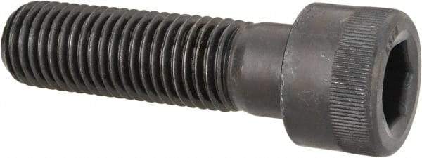 Made in USA - 1-1/8 - 7 UNC Hex Socket Drive, Socket Cap Screw - Alloy Steel, Black Oxide Finish, Partially Threaded, 4" Length Under Head - Apex Tool & Supply