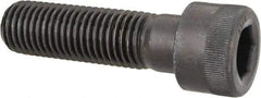 Made in USA - 1-1/8 - 7 UNC Hex Socket Drive, Socket Cap Screw - Alloy Steel, Black Oxide Finish, Partially Threaded, 4" Length Under Head - Apex Tool & Supply