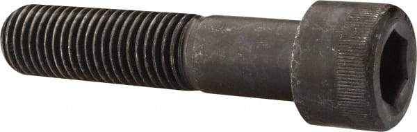 Made in USA - 1-1/8 - 7 UNC Hex Socket Drive, Socket Cap Screw - Alloy Steel, Black Oxide Finish, Partially Threaded, 5" Length Under Head - Apex Tool & Supply