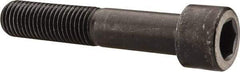 Made in USA - 1-1/8 - 7 UNC Hex Socket Drive, Socket Cap Screw - Alloy Steel, Black Oxide Finish, Partially Threaded, 6" Length Under Head - Apex Tool & Supply