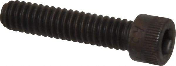 Made in USA - 1/4-20 UNC Hex Socket Drive, Socket Cap Screw - Alloy Steel, Black Oxide Finish, Fully Threaded, 1-1/8" Length Under Head - Apex Tool & Supply