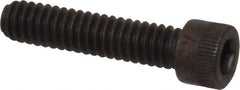 Made in USA - 1/4-20 UNC Hex Socket Drive, Socket Cap Screw - Alloy Steel, Black Oxide Finish, Fully Threaded, 1-1/8" Length Under Head - Apex Tool & Supply
