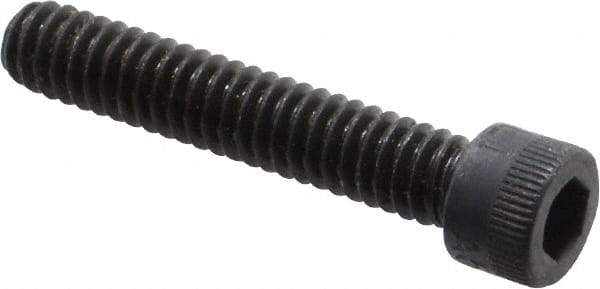 Made in USA - 1/4-20 UNC Hex Socket Drive, Socket Cap Screw - Alloy Steel, Black Oxide Finish, Partially Threaded, 1-3/8" Length Under Head - Apex Tool & Supply