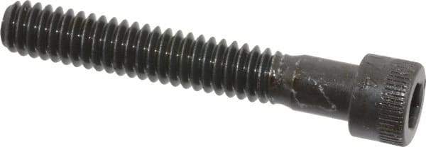 Made in USA - 1/4-20 UNC Hex Socket Drive, Socket Cap Screw - Alloy Steel, Black Oxide Finish, Partially Threaded, 1-5/8" Length Under Head - Apex Tool & Supply