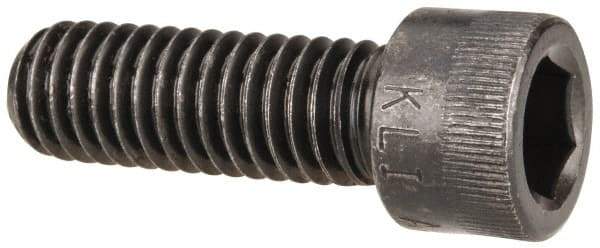 Made in USA - 3/8-16 UNC Hex Socket Drive, Socket Cap Screw - Alloy Steel, Black Oxide Finish, Fully Threaded, 1-1/8" Length Under Head - Apex Tool & Supply