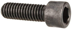 Made in USA - 3/8-16 UNC Hex Socket Drive, Socket Cap Screw - Alloy Steel, Black Oxide Finish, Fully Threaded, 1-1/8" Length Under Head - Apex Tool & Supply