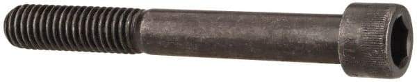 Made in USA - 7/16-14 UNC Hex Socket Drive, Socket Cap Screw - Alloy Steel, Black Oxide Finish, Partially Threaded, 3-1/2" Length Under Head - Apex Tool & Supply