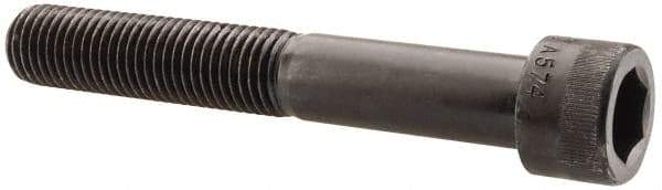 Made in USA - 7/8-9 UNC Hex Socket Drive, Socket Cap Screw - Alloy Steel, Black Oxide Finish, Partially Threaded, 6" Length Under Head - Apex Tool & Supply