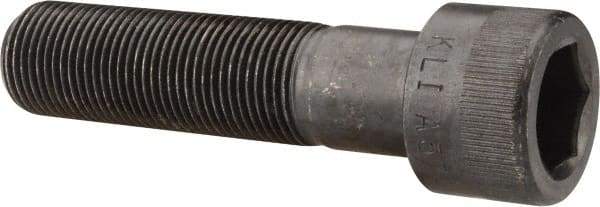 Made in USA - 7/8-14 UNF Hex Socket Drive, Socket Cap Screw - Alloy Steel, Black Oxide Finish, Partially Threaded, 3-1/2" Length Under Head - Apex Tool & Supply