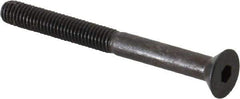 Made in USA - #10-32 UNF Hex Socket Drive, 82° Flat Screw - Alloy Steel, Black Oxide Finish, Partially Threaded, 2" OAL - Apex Tool & Supply